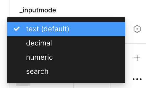 An example of input mode options.