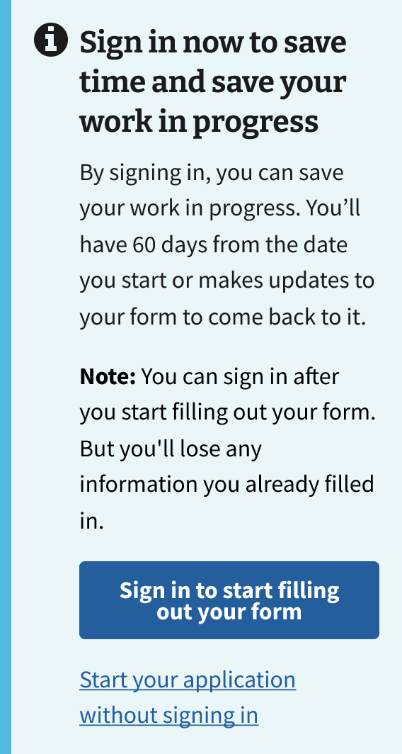 An example of a sign-in to start your application alert, no-pre-fill variation.