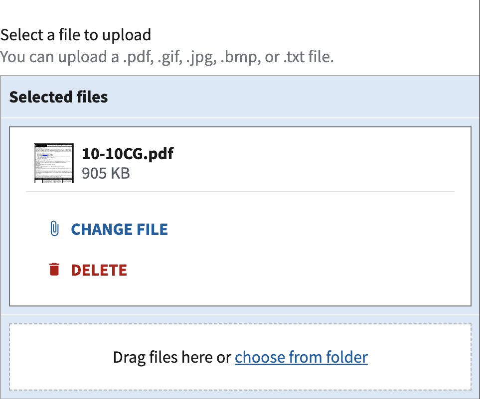 Populated multiple file upload with a single file