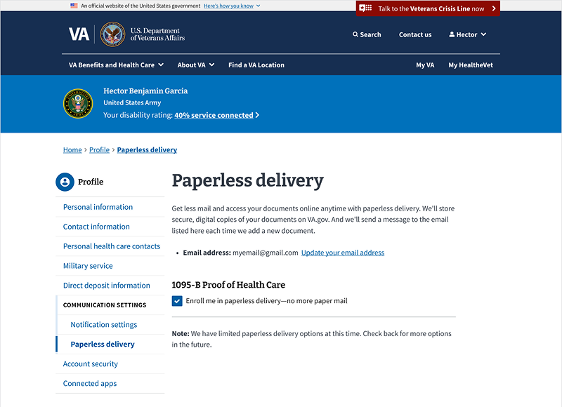 Paperless Delivery with Side Navigation in a desktop view