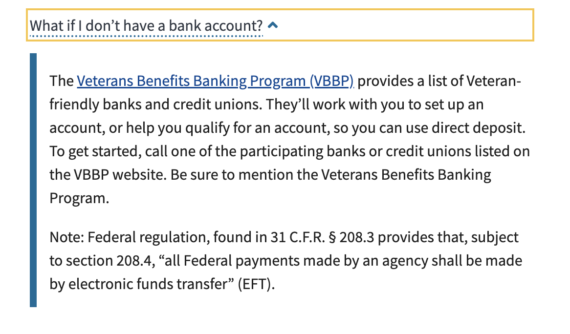 What if I don't have a bank account? additional information.