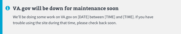 Info alert for site maintenance.